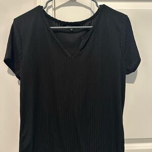 Othr Black Short Sleeve V-Neck Top